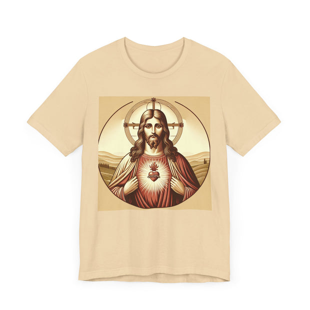 Sacred Heart of Jesus Unisex Tee, Catholic Religious Shirt, Faith Apparel, Christian Gift, Spiritual Wear, Inspirational Clothing