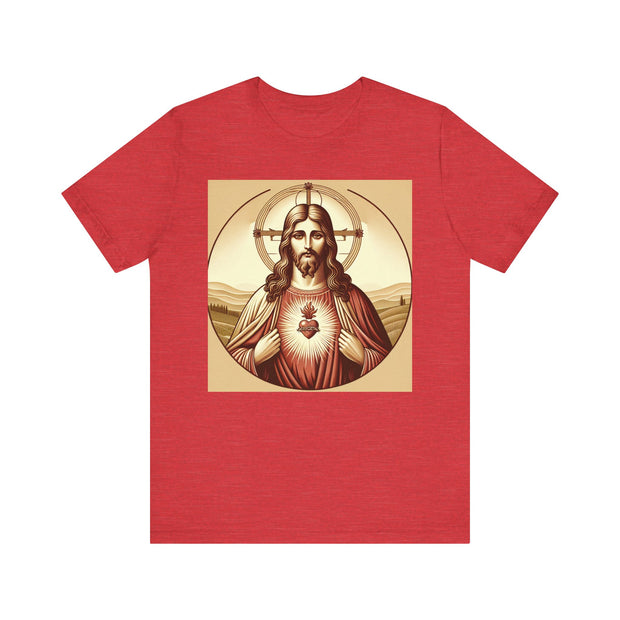 Sacred Heart of Jesus Unisex Tee, Catholic Religious Shirt, Faith Apparel, Christian Gift, Spiritual Wear, Inspirational Clothing