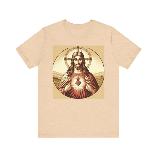 Sacred Heart of Jesus Unisex Tee, Catholic Religious Shirt, Faith Apparel, Christian Gift, Spiritual Wear, Inspirational Clothing