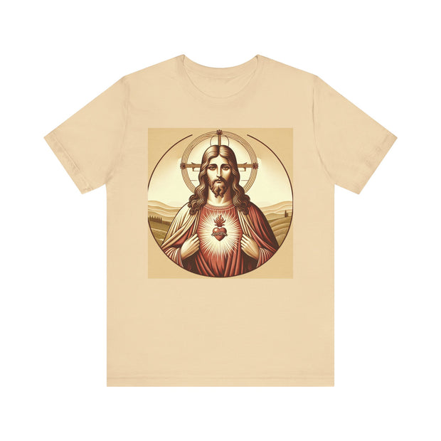 Sacred Heart of Jesus Unisex Tee, Catholic Religious Shirt, Faith Apparel, Christian Gift, Spiritual Wear, Inspirational Clothing