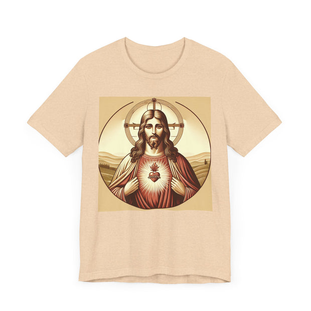Sacred Heart of Jesus Unisex Tee, Catholic Religious Shirt, Faith Apparel, Christian Gift, Spiritual Wear, Inspirational Clothing
